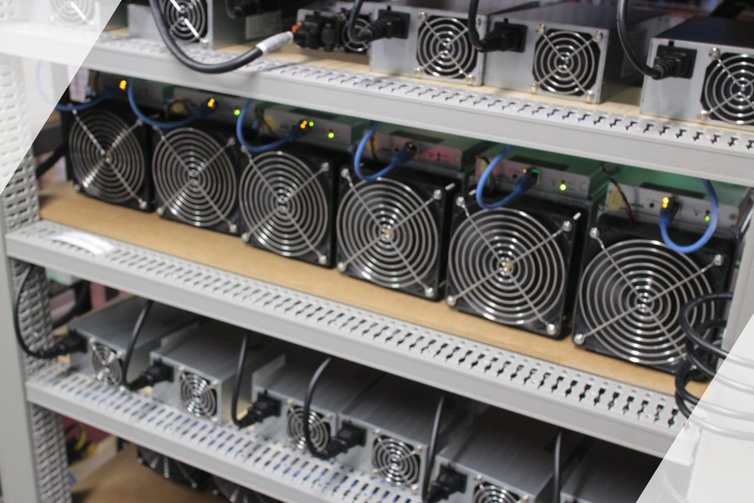 Mining machines installed in a facility rack