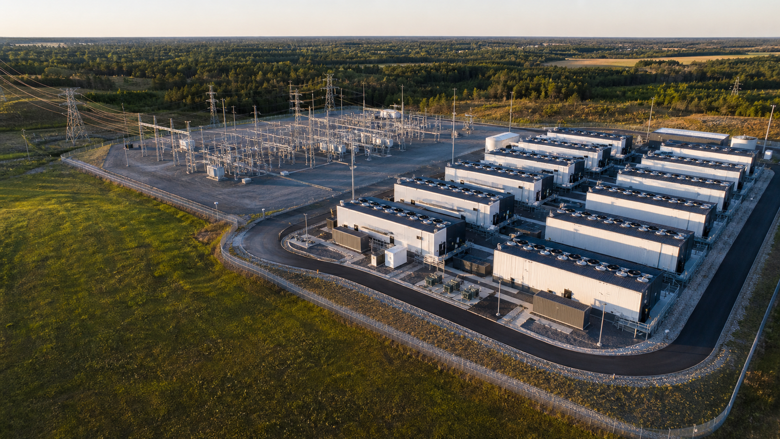 Aerial view of an X-Mob Mining data center